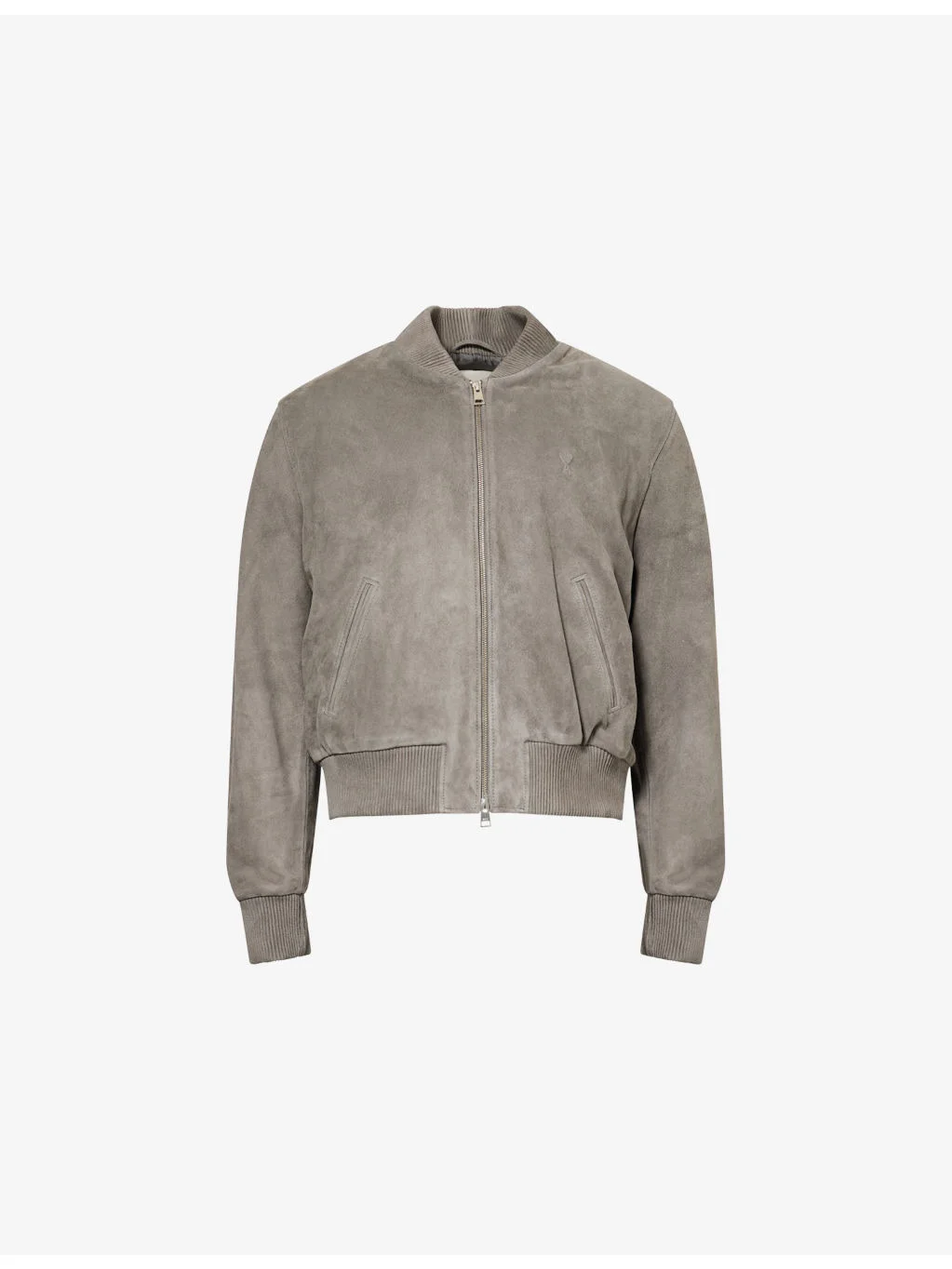 Logo-Embossed Suede Bomber Jacket - 1