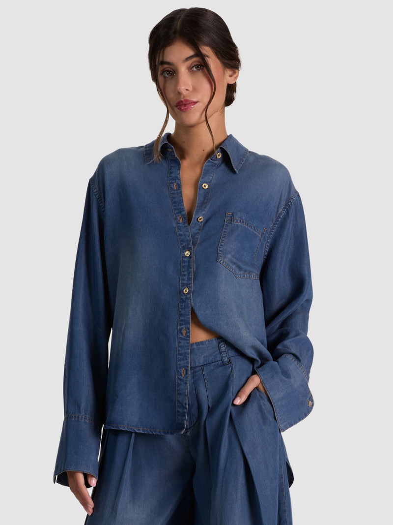 FINELY OVERSIZED DENIM BUTTON DOWN - BROOKLYN BLUE 2