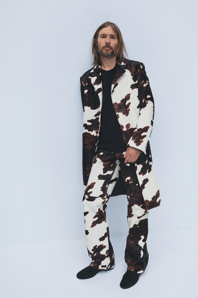 GABRIELA HEARST Rey Straight-leg Five Pocket Pant in Ivory Cognac Multi Pony Hair outlook