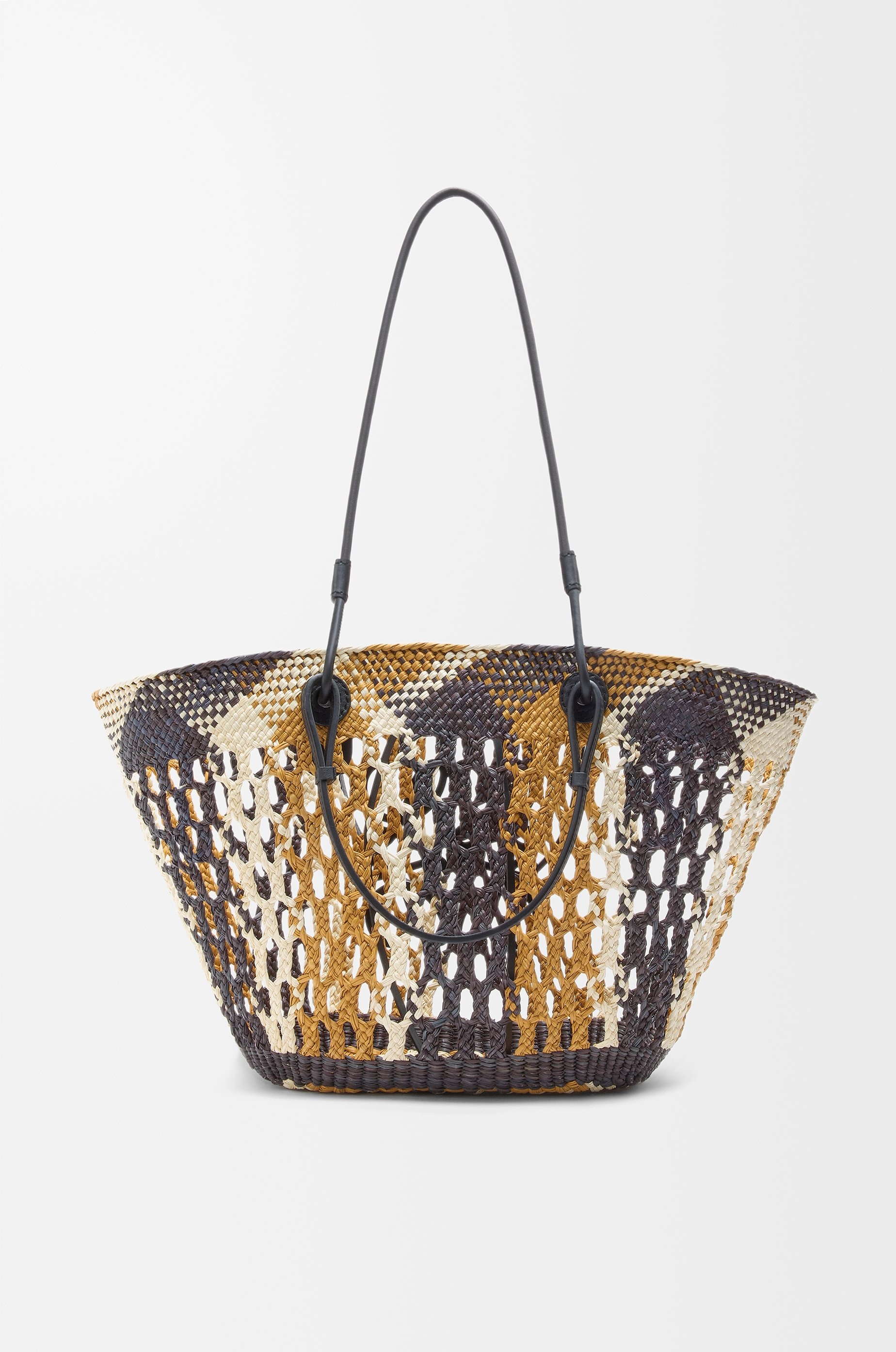 Medium Anagram basket in iraca palm and calfskin - 5