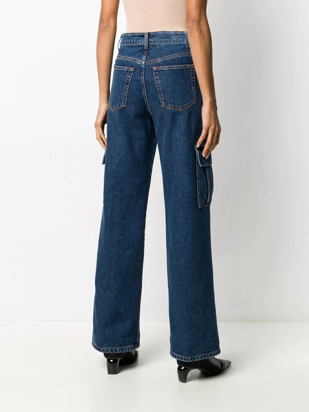 wide-leg cargo jeans - 4