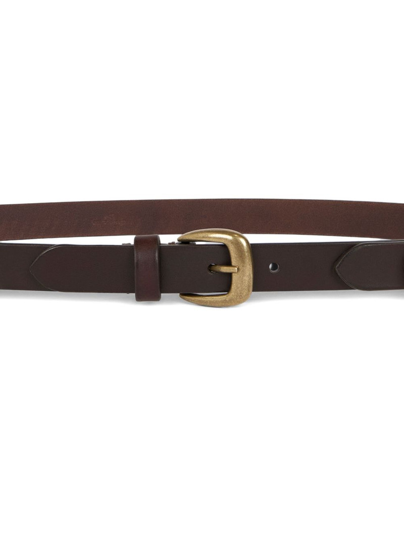 Etro triple-buckle leather belt outlook