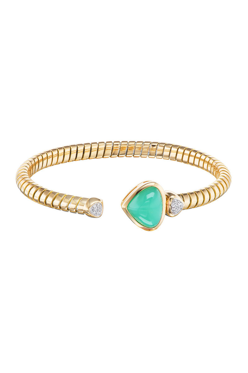 Marina B Chrysoprase Diamond Trisolina Bangle Bracelet outlook