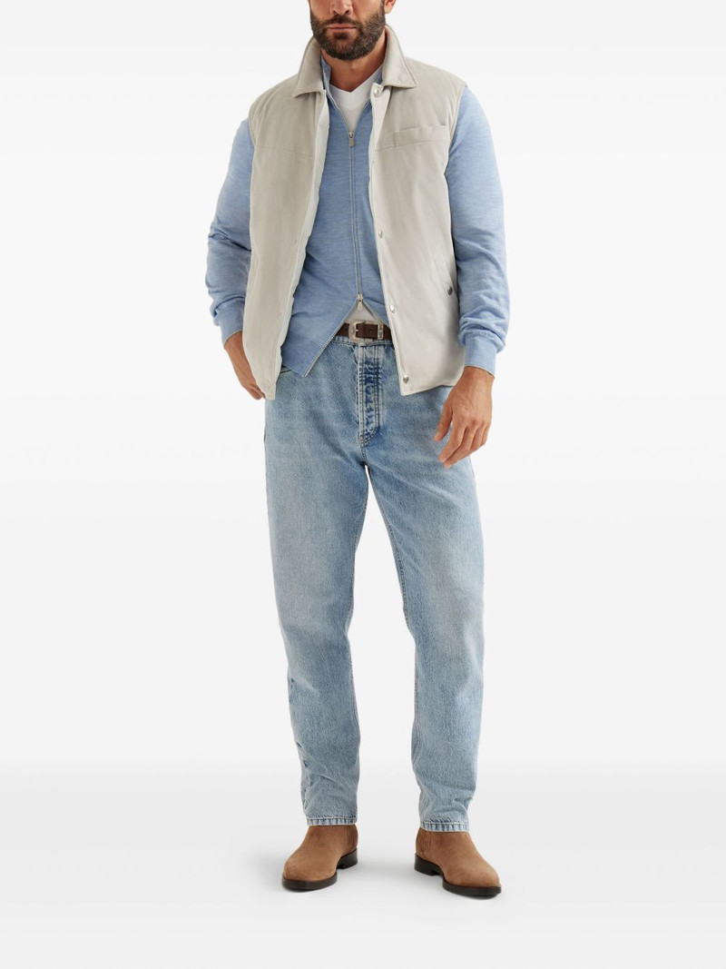 Brunello Cucinelli zip-neck lightweight cardigan outlook