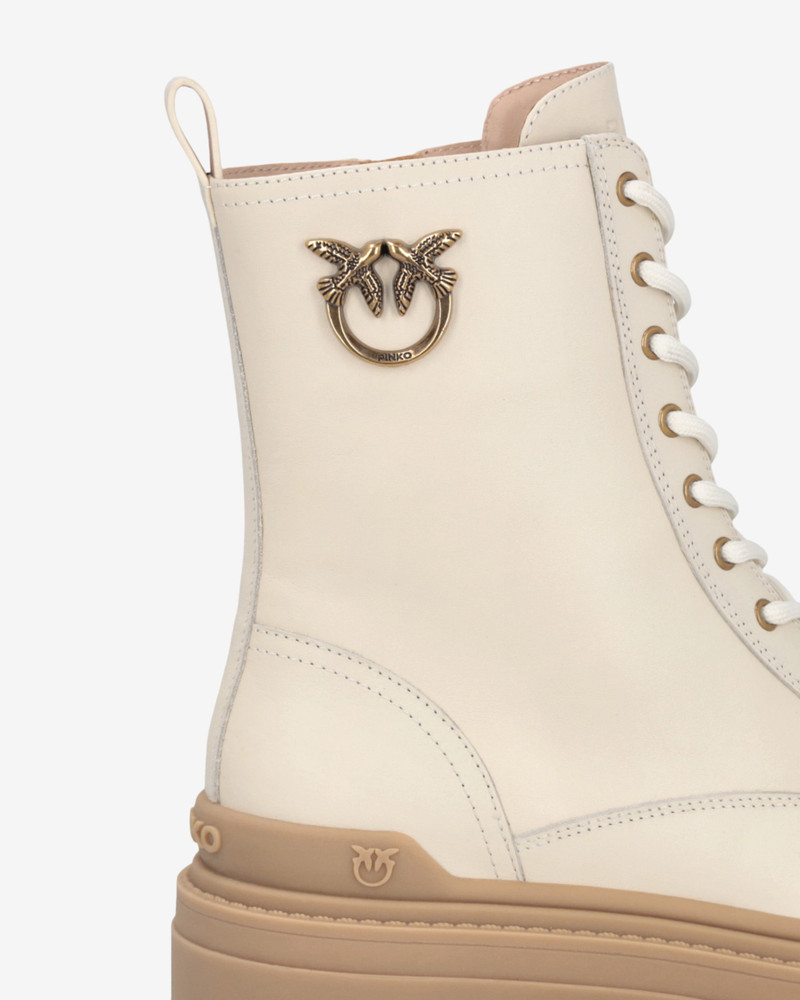 LEATHER COMBAT BOOTS WITH METAL LOGO 4