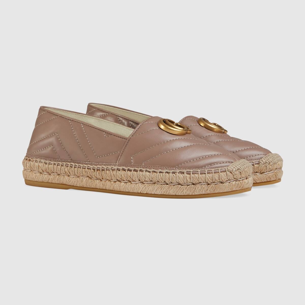 Leather espadrille with Double G - 2