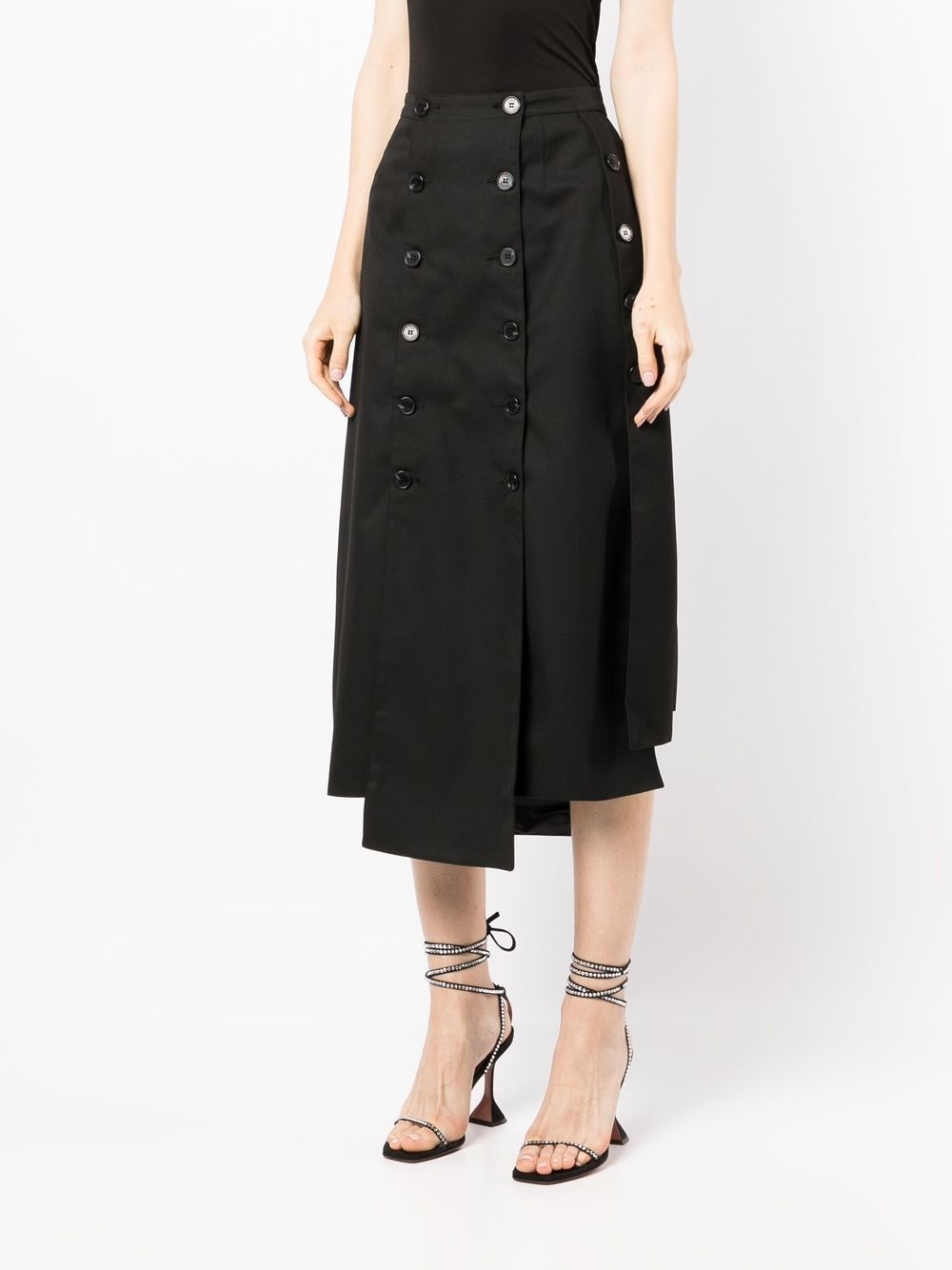 button detail panelled skirt - 3