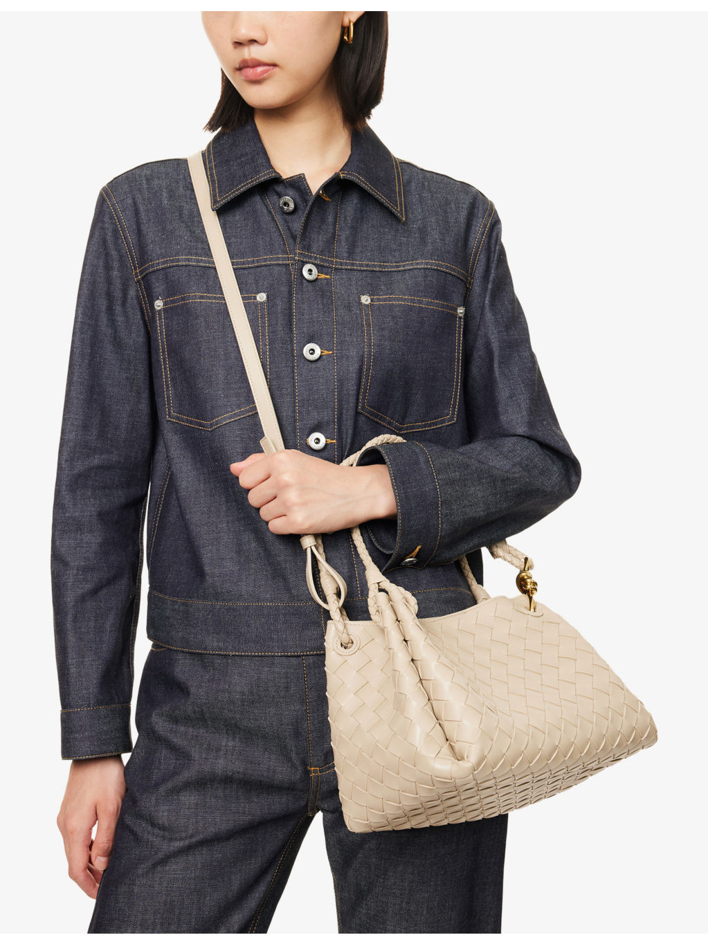Parachute Intrecciato Medium Leather Shoulder Bag - 6