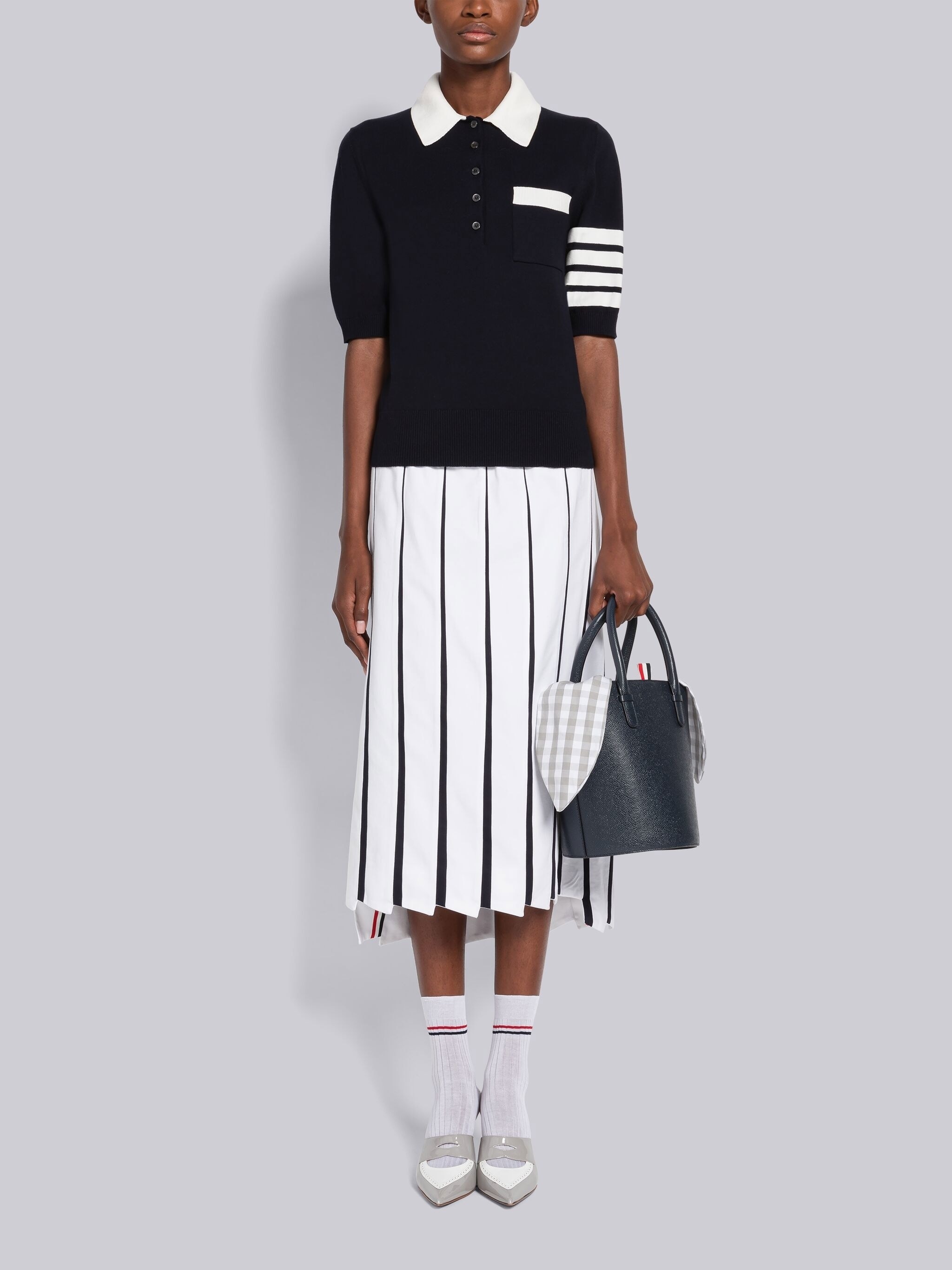 Cotton Hector Pointelle 4-Bar Polo - 4