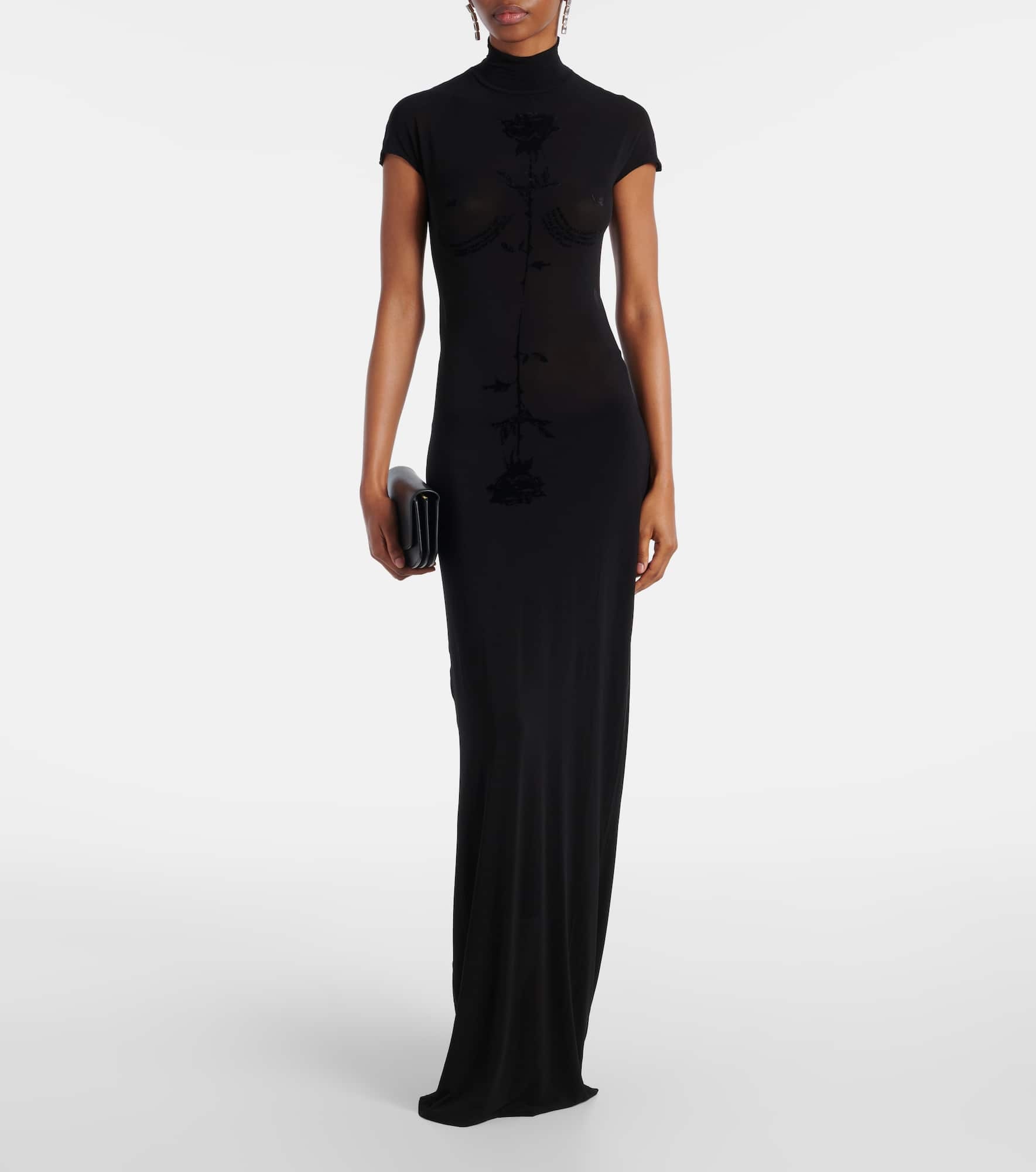 Velvet jersey maxi dress - 2