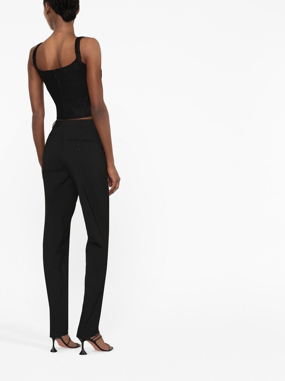 high-waisted straight leg trousers - 4