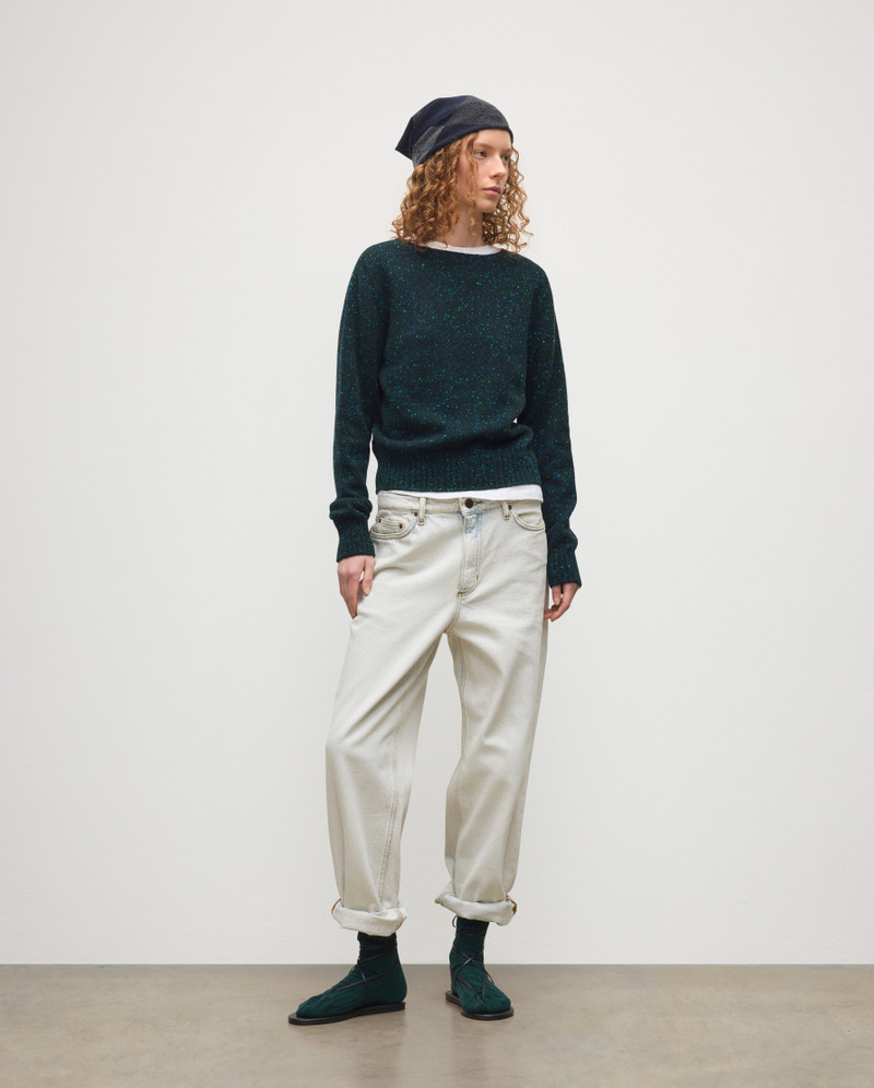 Johnstons of Elgin Cairn Green Donegal Cashmere Jumper outlook