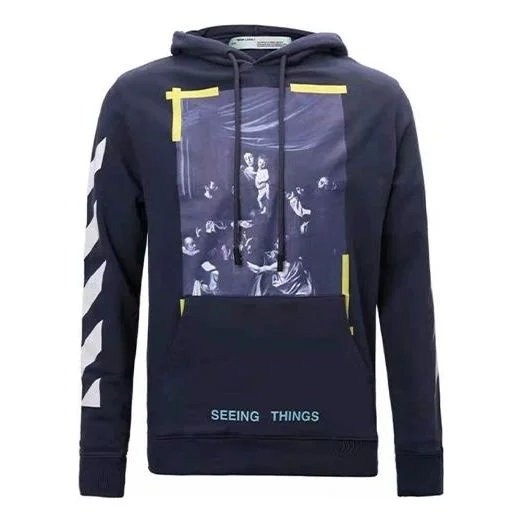 Men's Off-White Painting Navy Blue OMBB003F170030163201 - 1