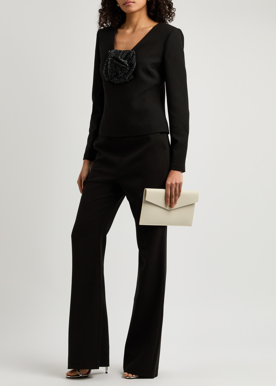 Roland Mouret Floral-embellished Crepe top - 4