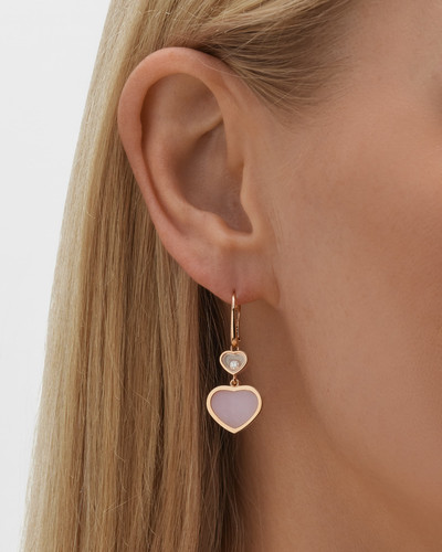 Chopard Happy Hearts 18K Rose Gold Pink Opal & Diamond Earrings outlook