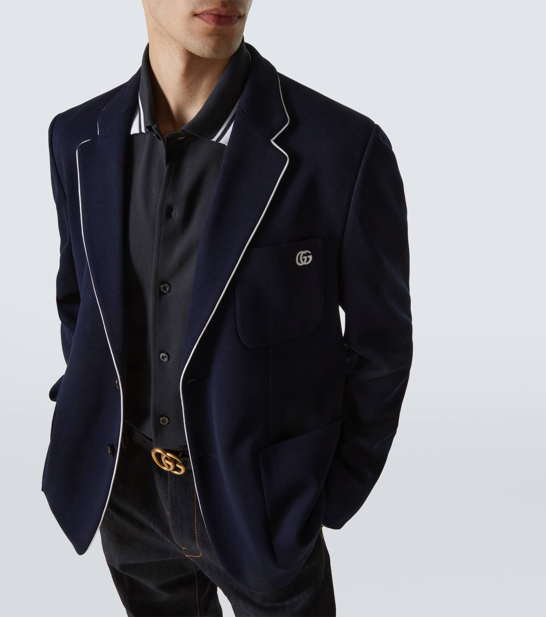 Double G cotton jersey blazer - 5