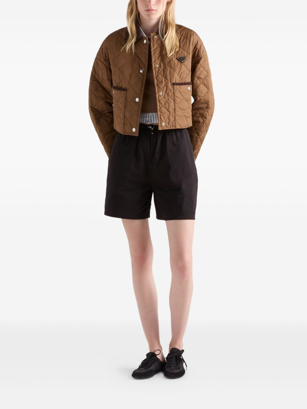 quilted corduroy-collar jacket - 2