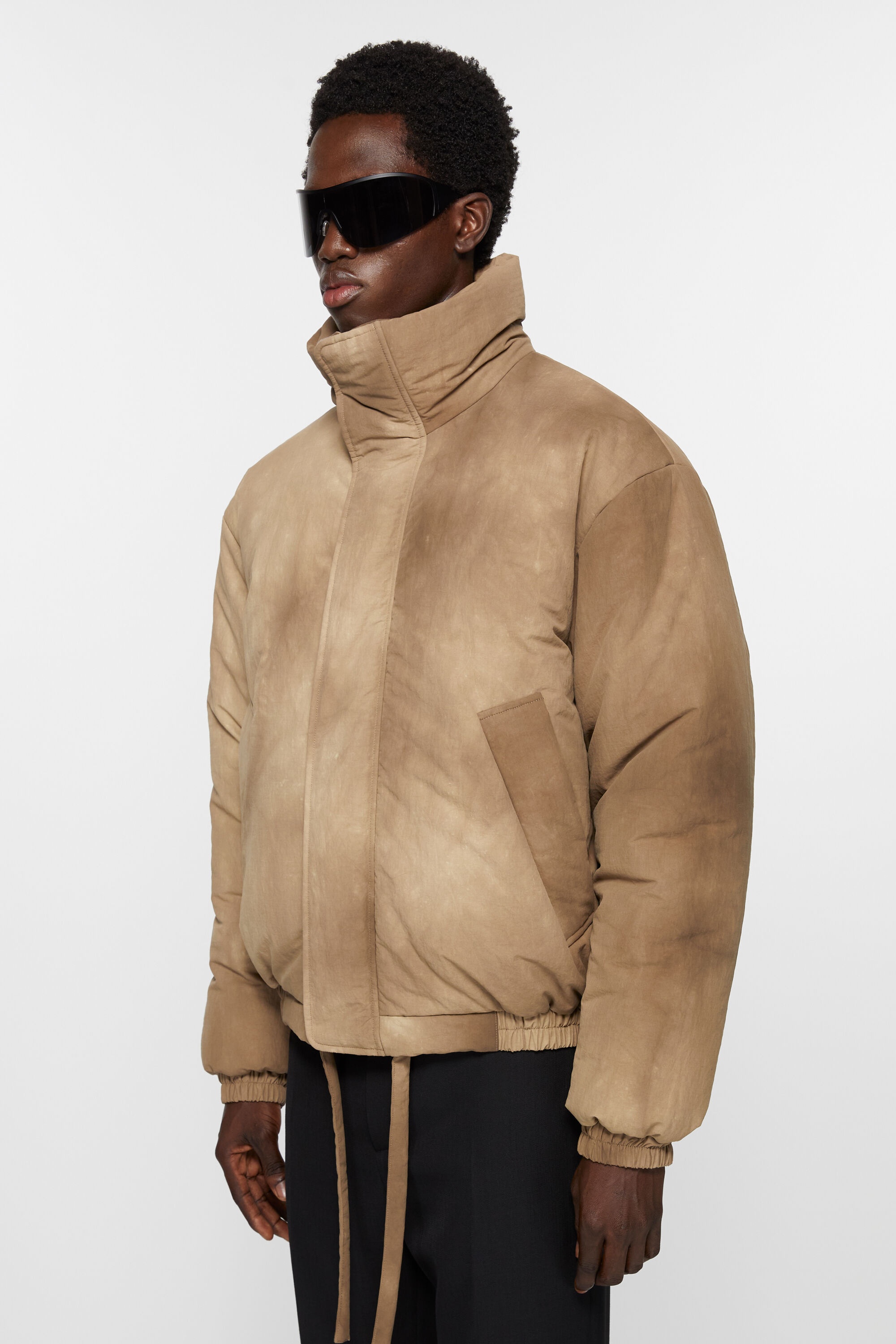 Dyed puffer jacket - Camel Beige - 3