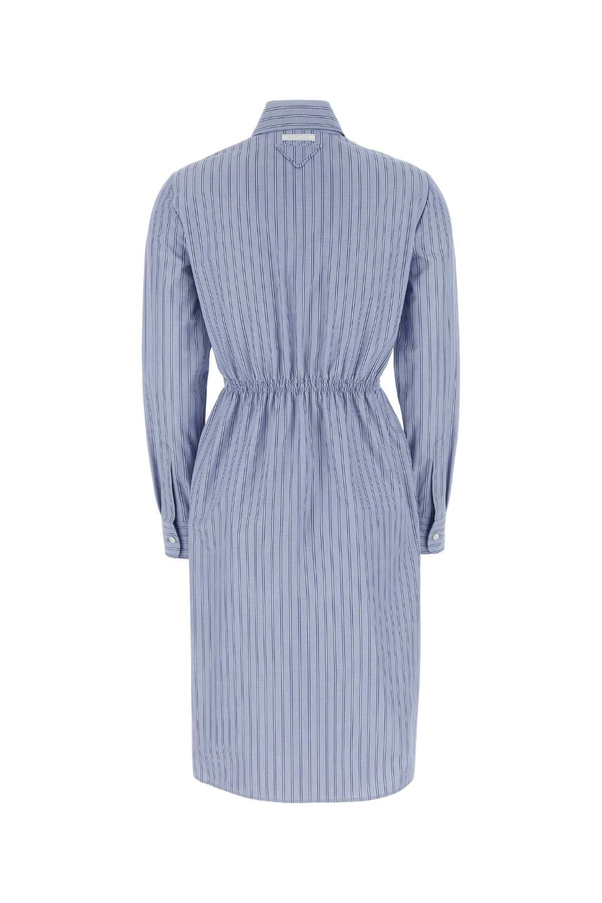 Prada Women Embroidered Chambray Shirt Dress - 2