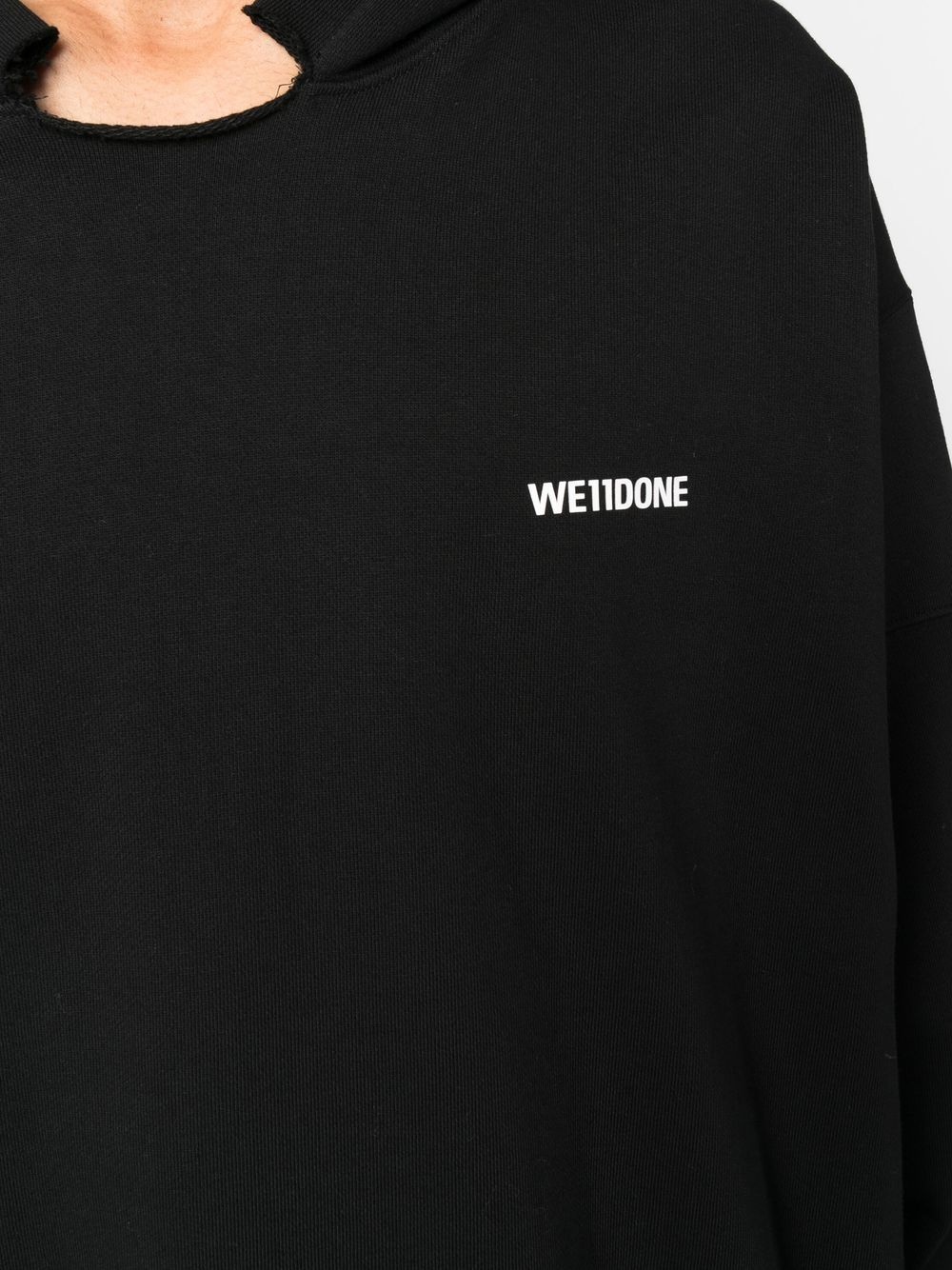 logo-print cotton hoodie - 6