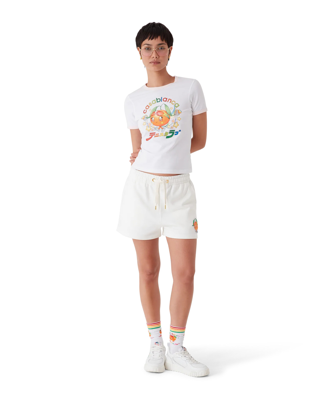 Orange Mascot Ringer Short Sleeve T-Shirt | Casablanca Paris - 2