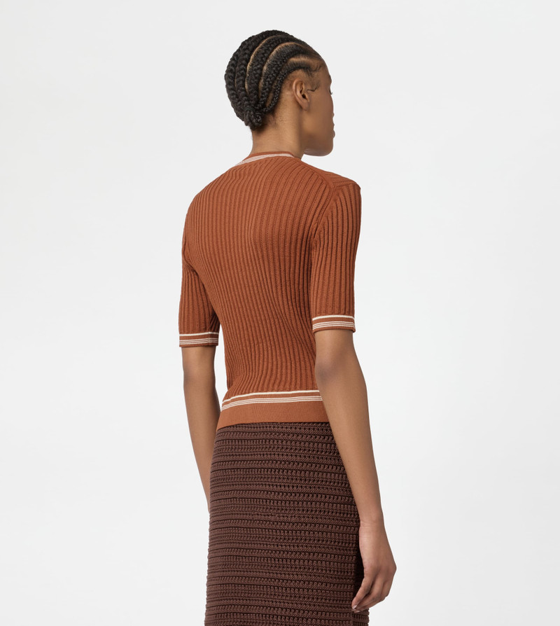 T-SHIRT IN COTTON KNIT - ORANGE 2