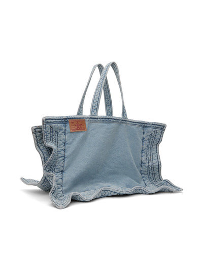 Y/Project Blue Maxi Wire Cabas Denim Tote outlook