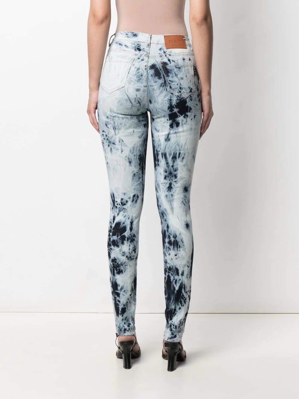 high-waisted acid-wash jeggings - 4