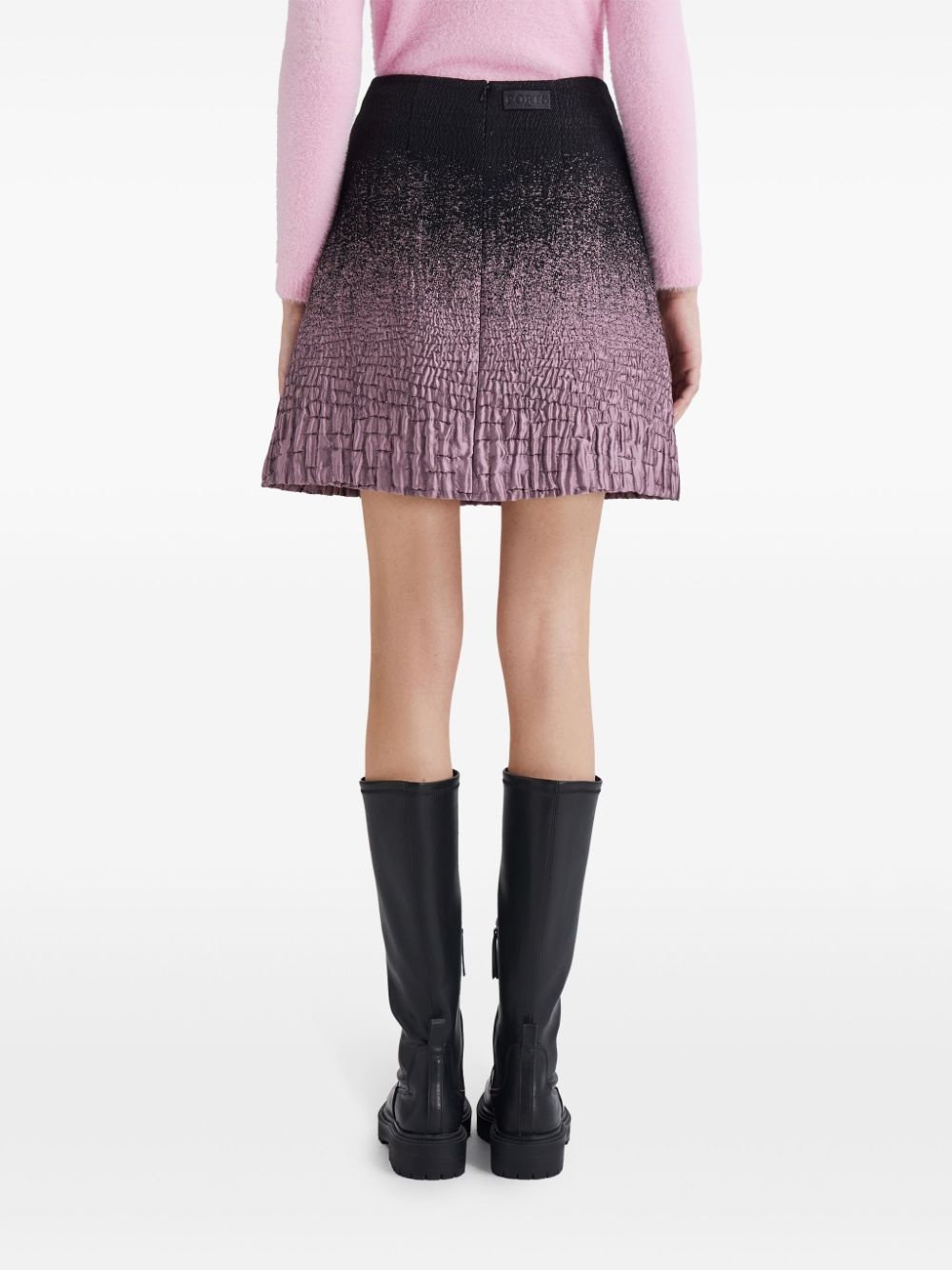 gradient-effect crickled skirt - 4