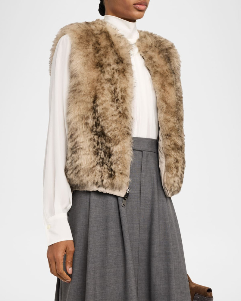 Reversible Lamb Shearling Zip Vest 4