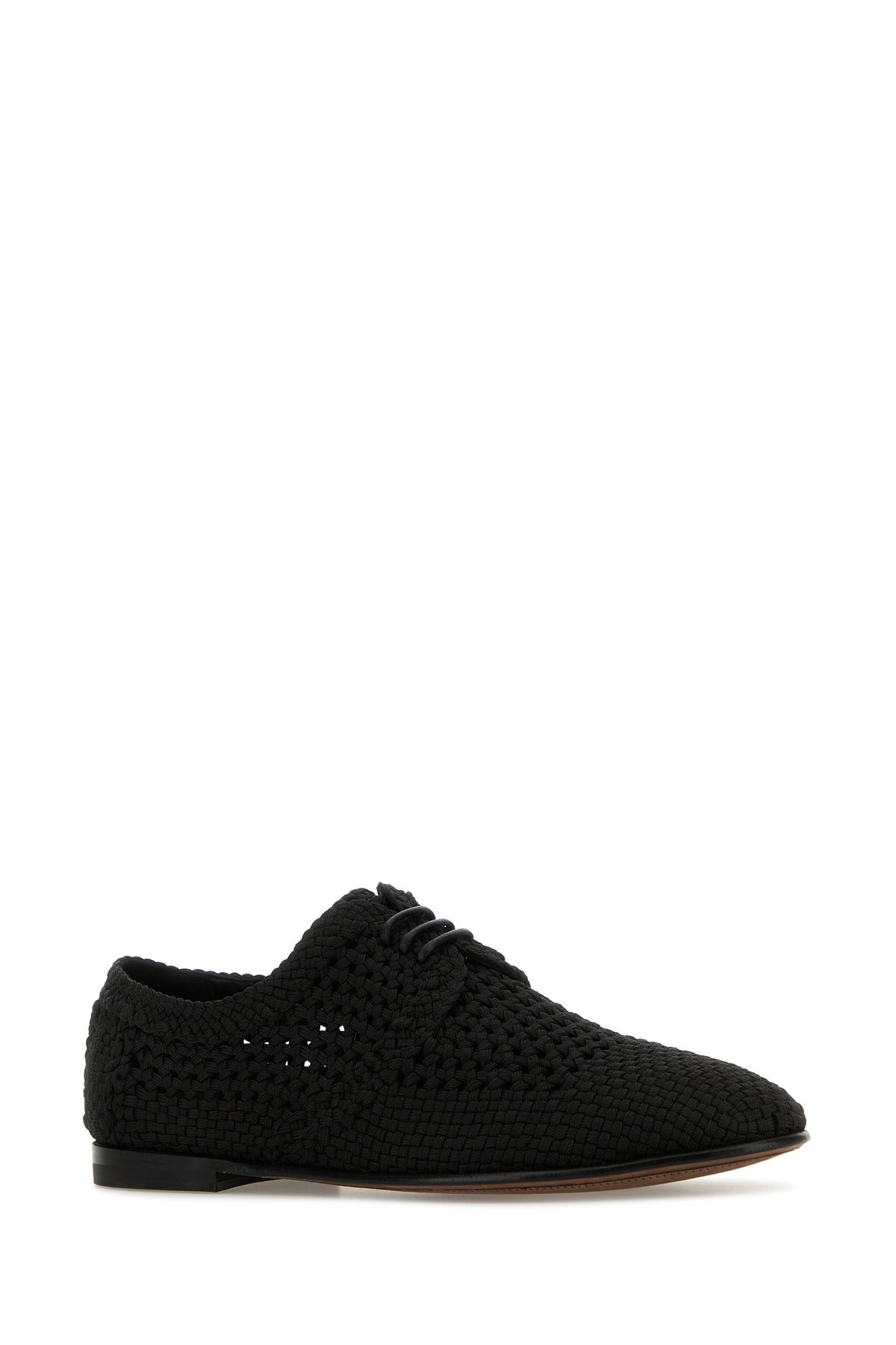 Black crochet lace-up shoes - 2