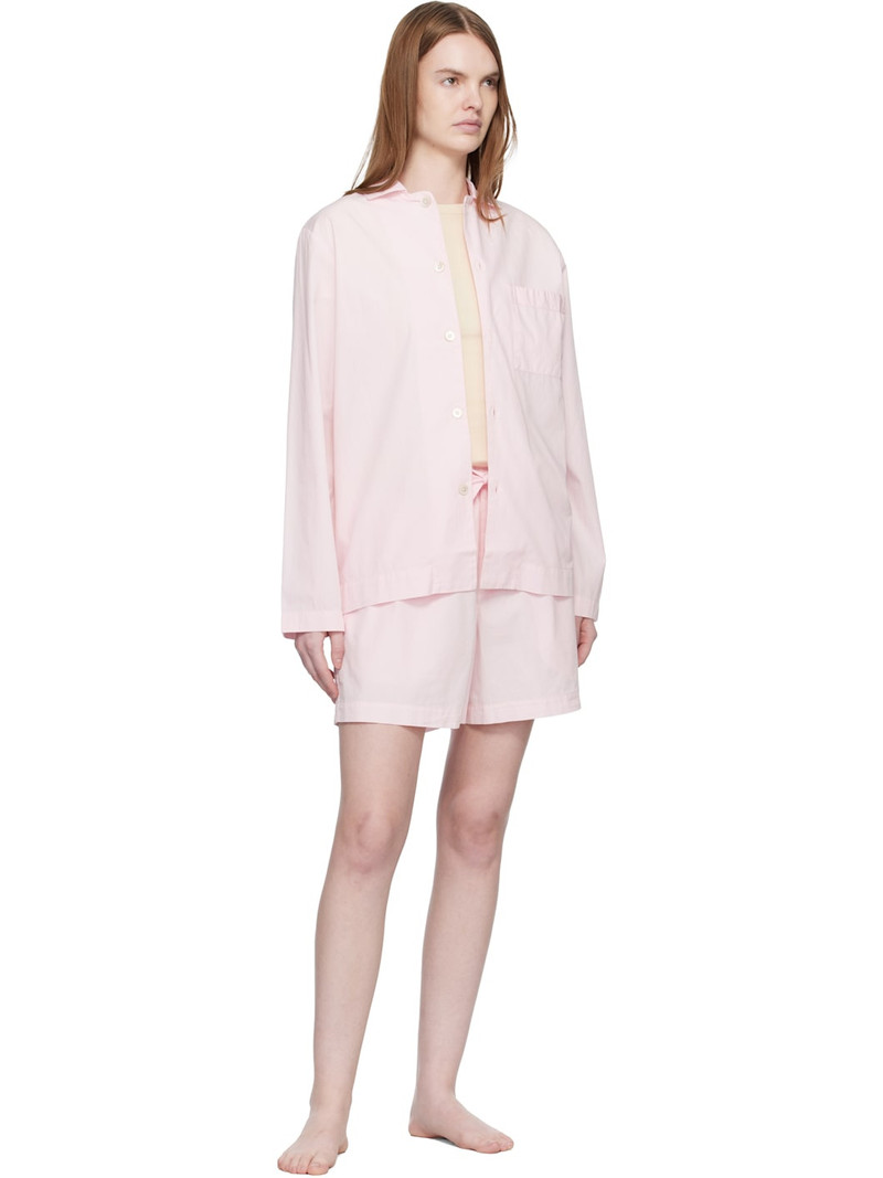 TEKLA Pink Poplin Pyjama Shorts outlook