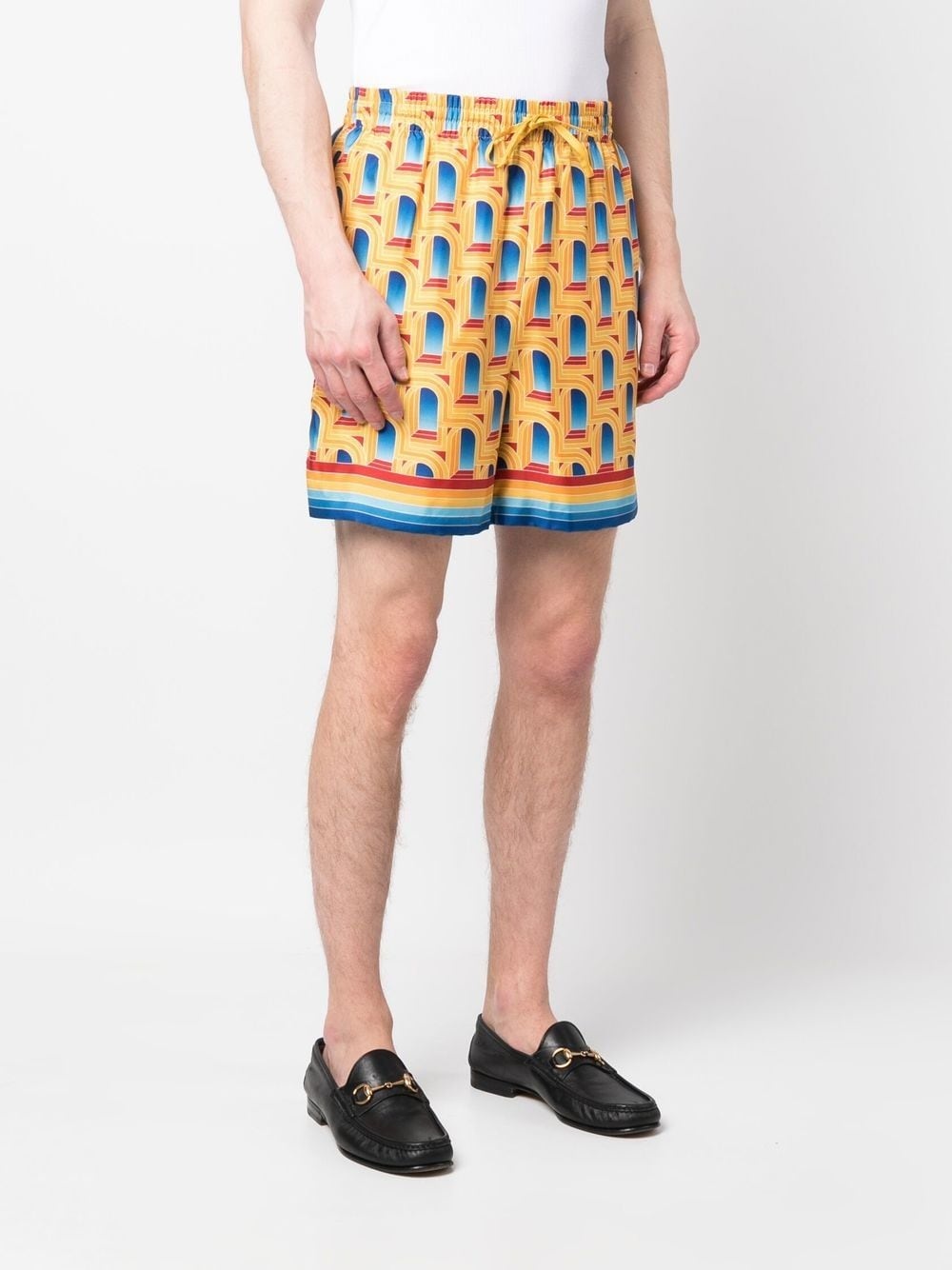 graphic-print silk shorts - 3