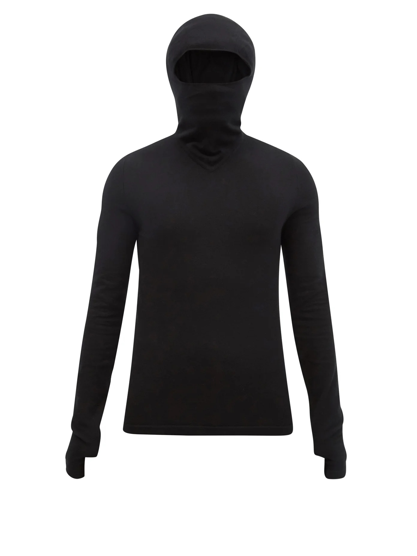 Masked-hood cashmere-blend sweater - 1