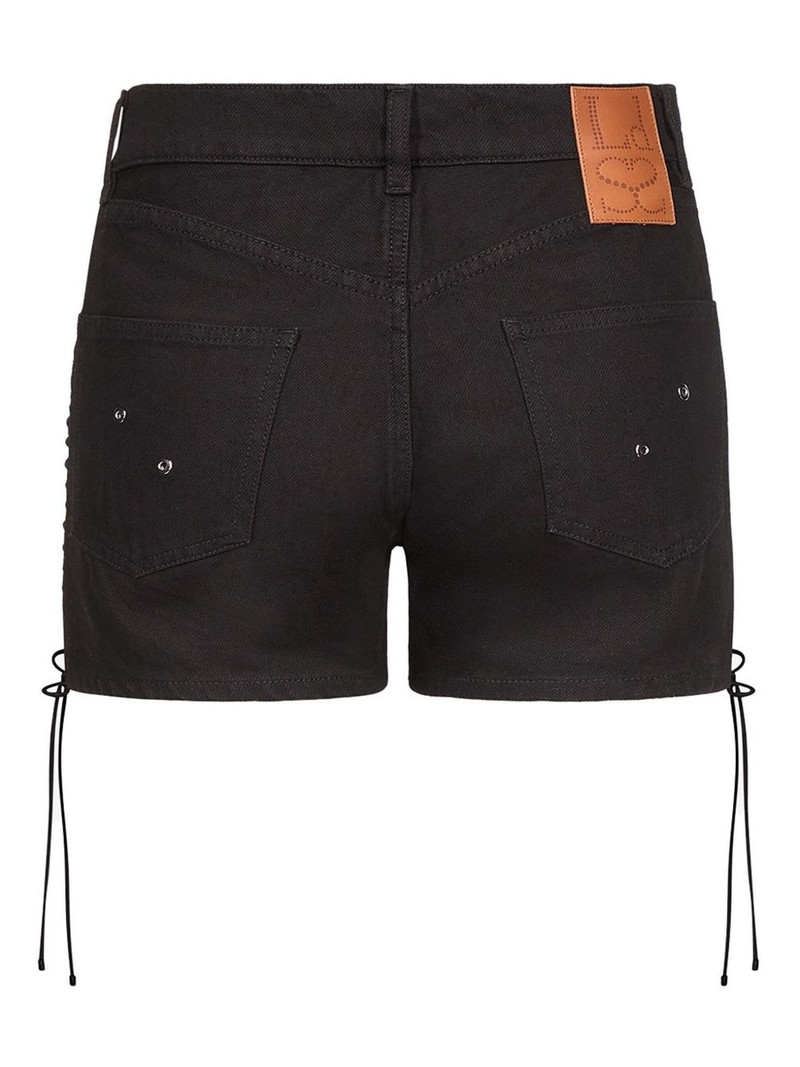 LUDOVIC DE SAINT SERNIN lace-up denim shorts outlook