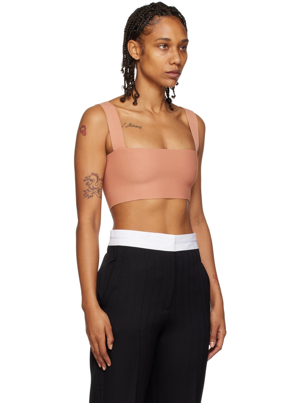 Pink Strap Bandeau Tank Top - 2