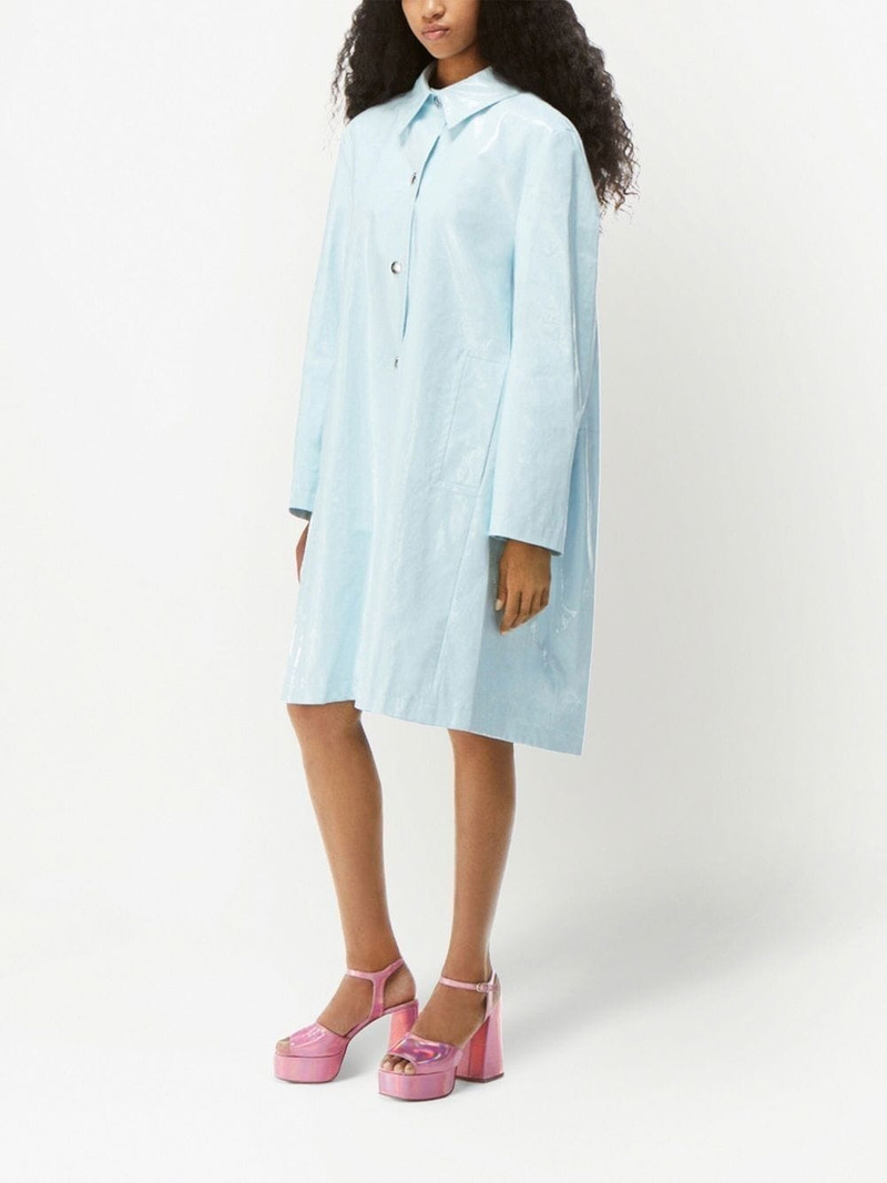NINA RICCI high-shine buttoned car coat outlook