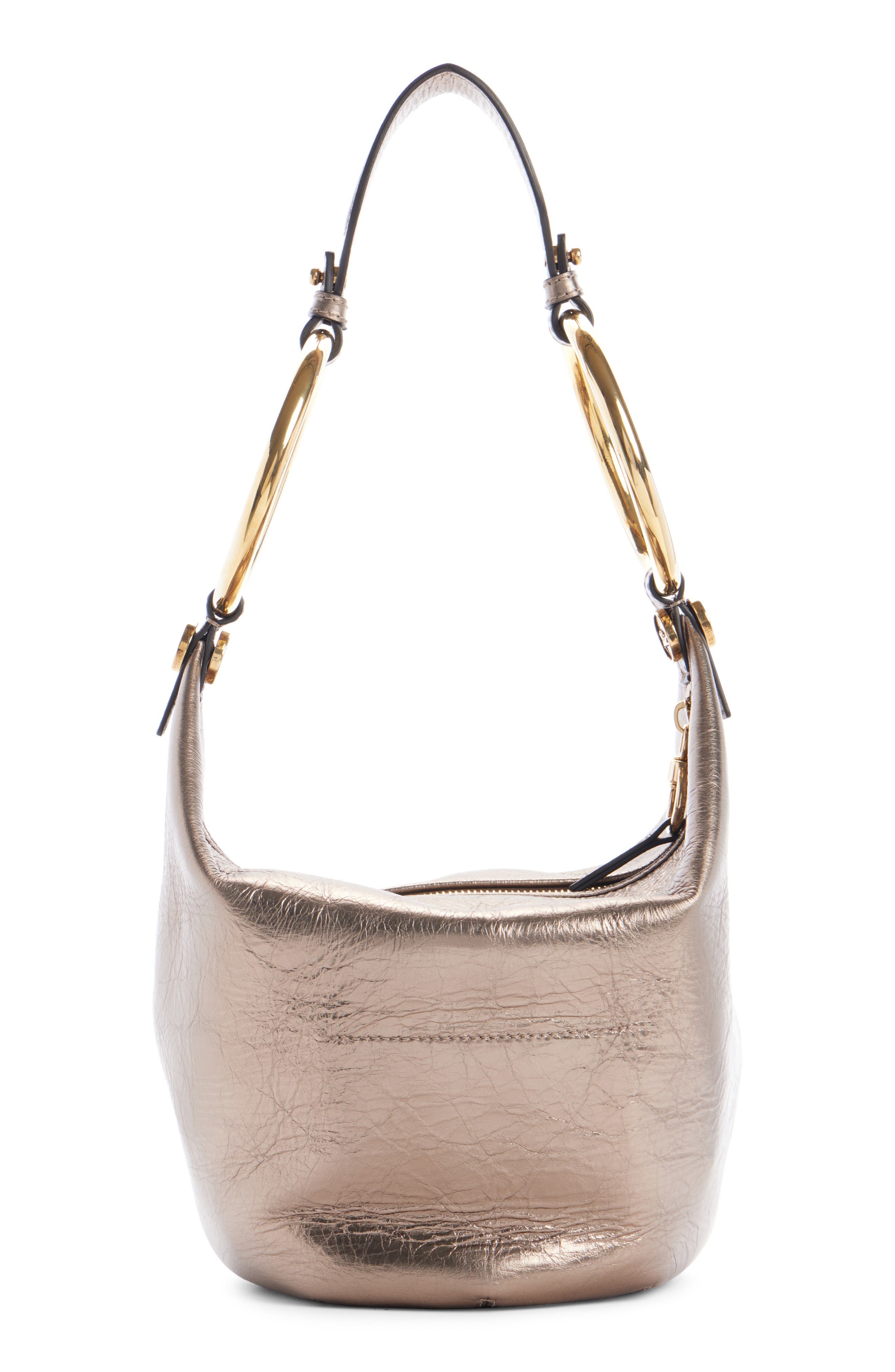 Chloé Bracelet Metallic Leather Shoulder Bag in 074 Shiny Grey at Nordstrom - 3