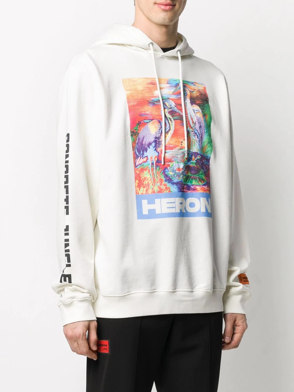 embroidered heron hoodie - 3