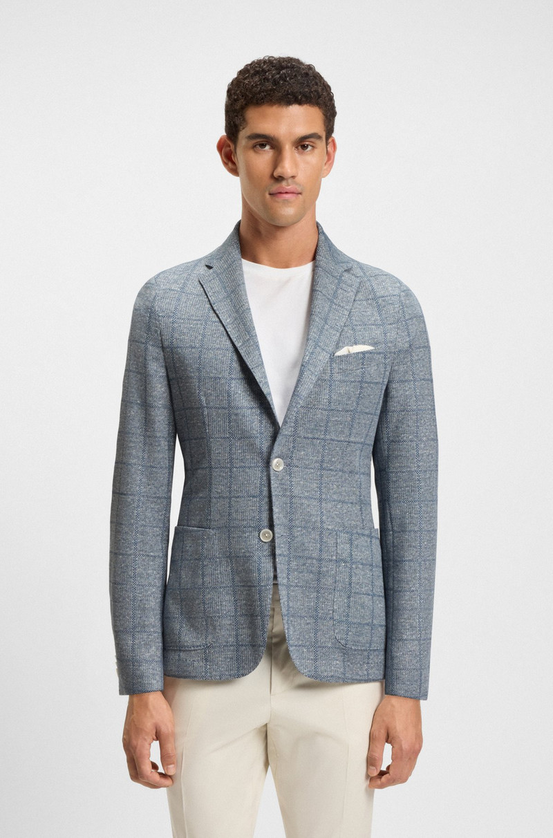 SLIM-FIT BLAZER IN CHECKED STRETCH FABRIC 2