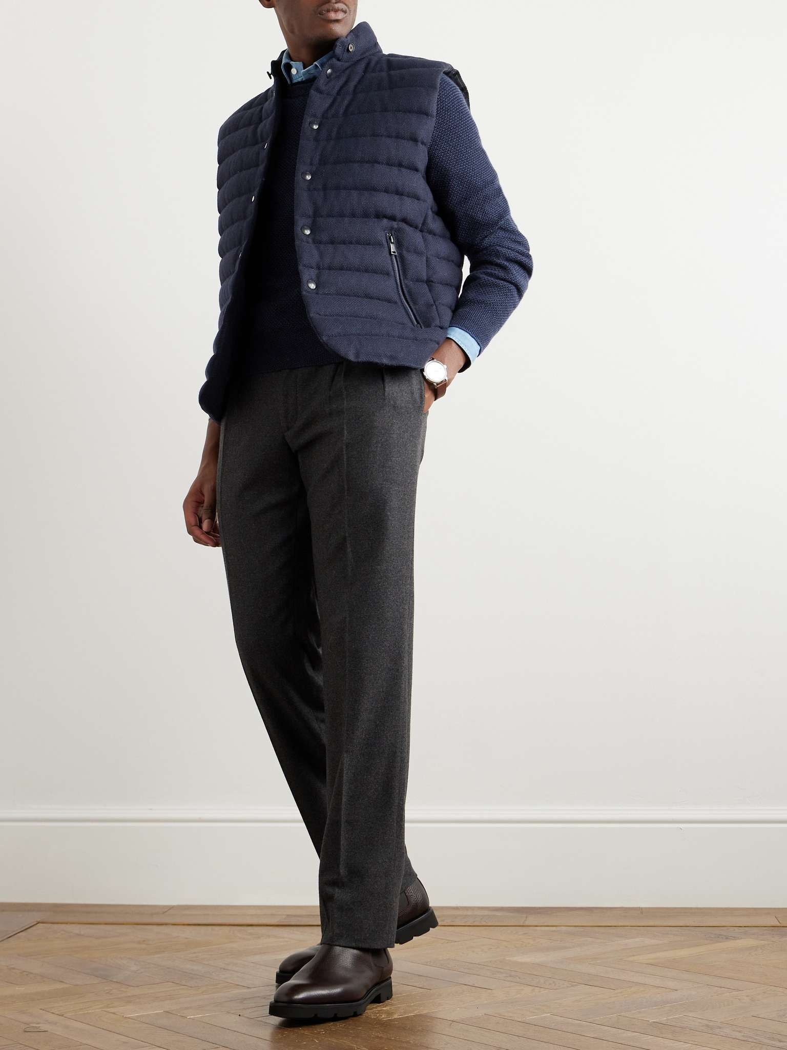 Withwell Quilted Wool, Linen and Cotton-Blend Tweed Gilet - 2