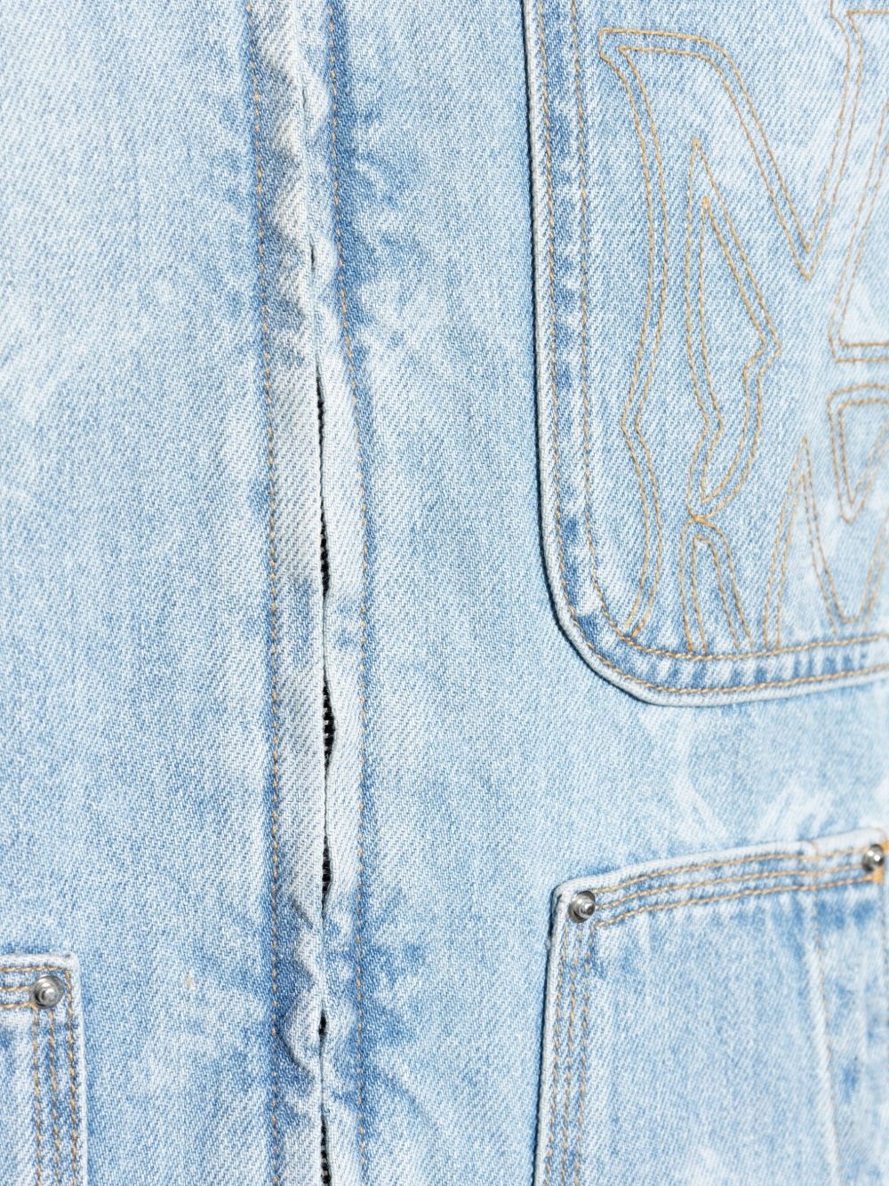 distressed denim jacket - 5
