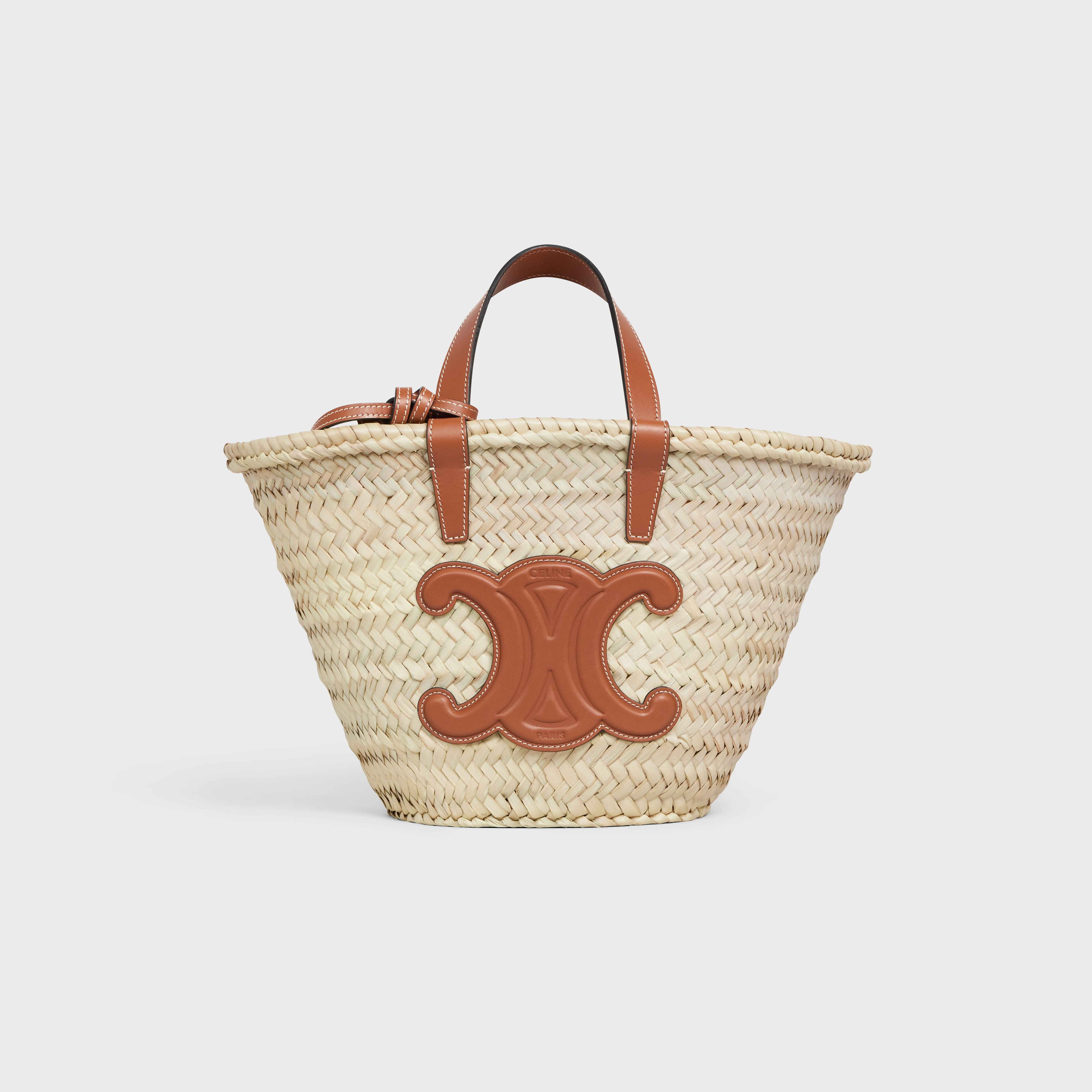 TEEN CELINE CLASSIC PANIER in Palm leaves and Calfskin - 1