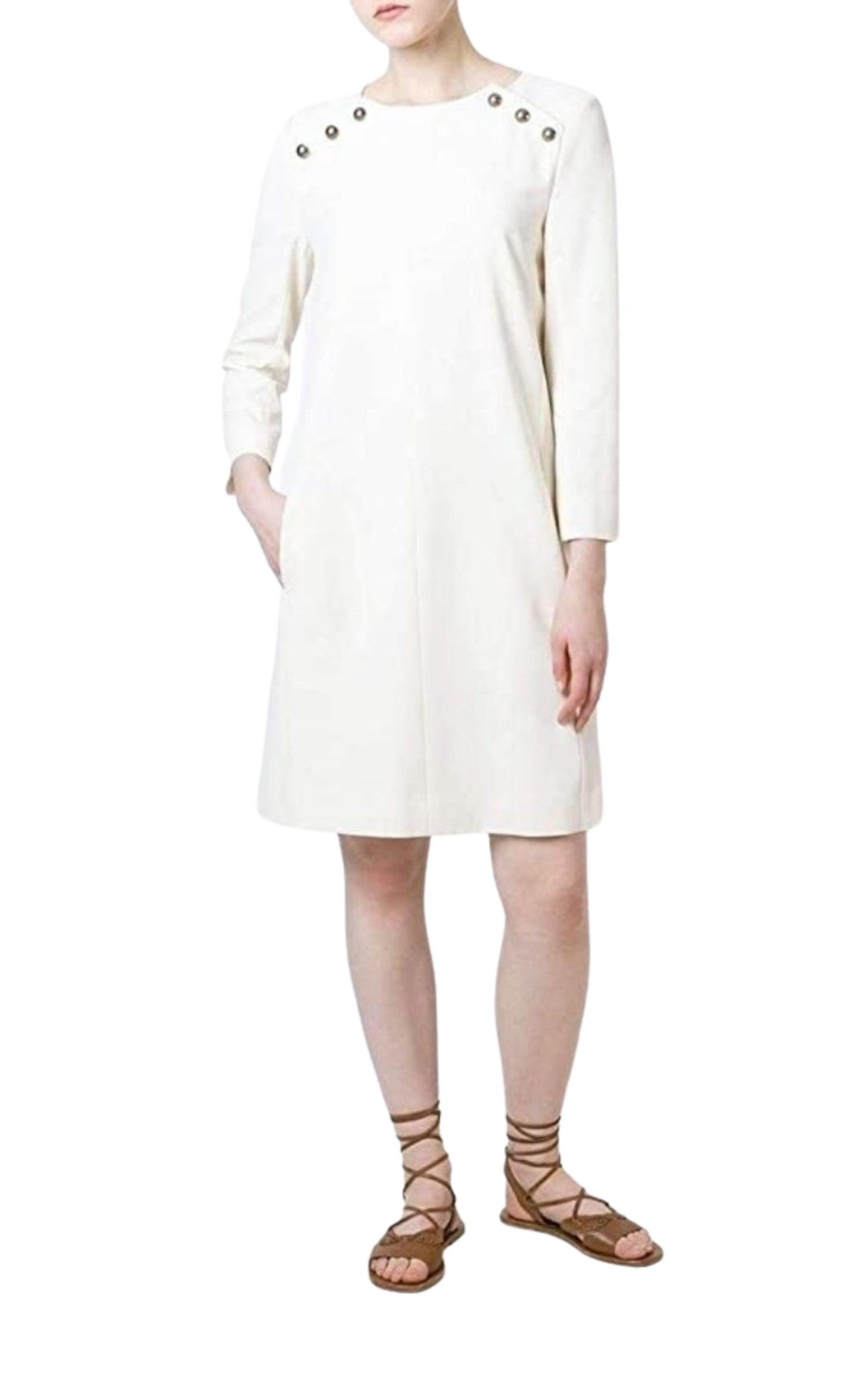 Decorative Button Dress - 2
