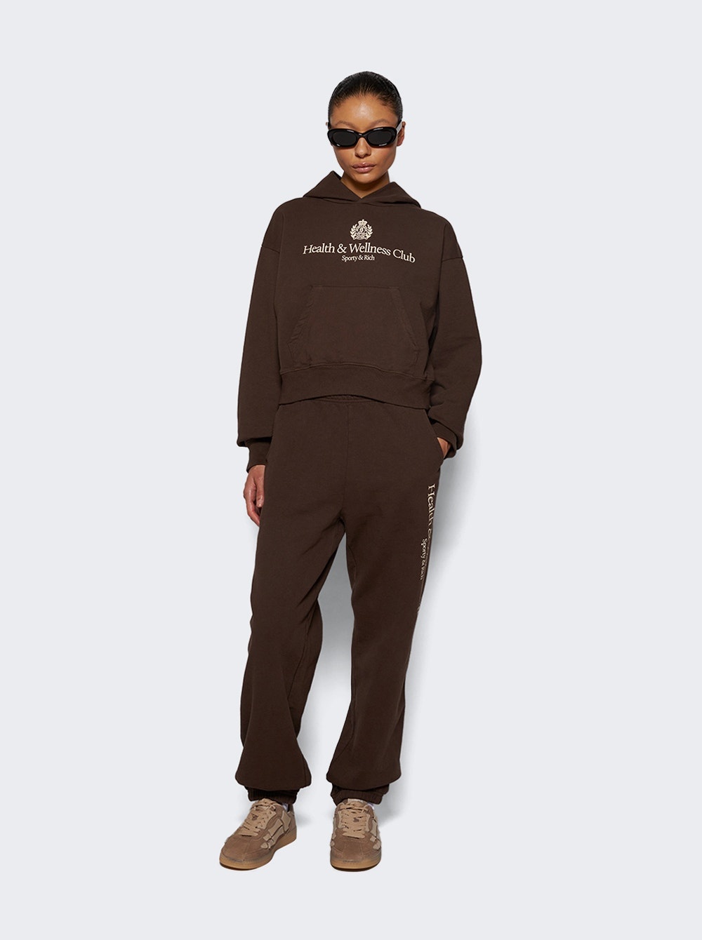 H&w Crest Sweatpants Chocolate And Cream - 2