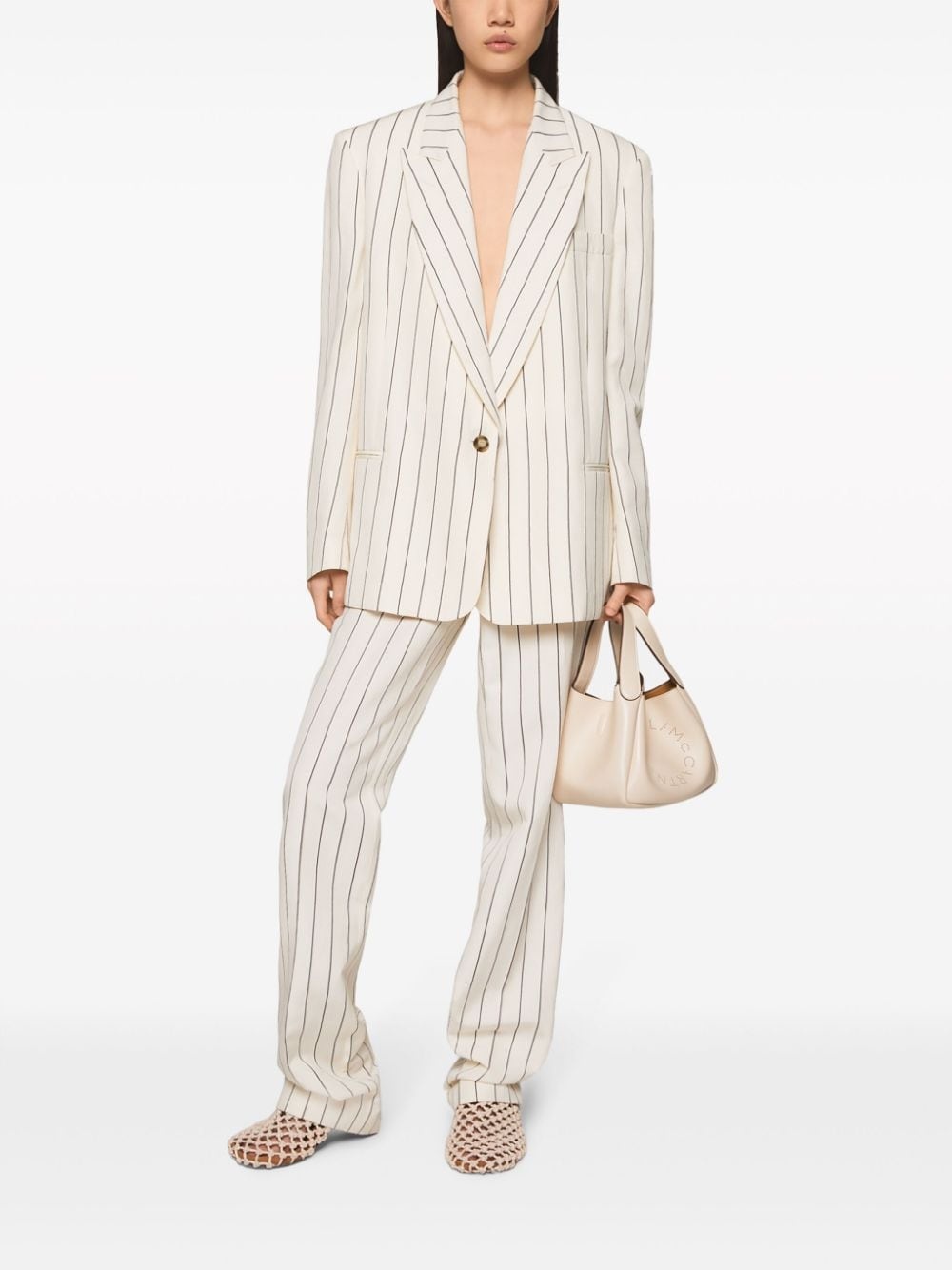 pinstriped mid-rise straight-leg trousers - 2