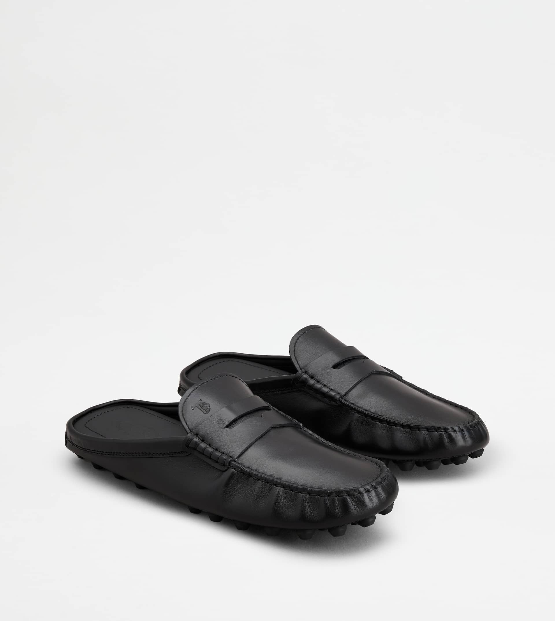 GOMMINO BUBBLE MULES IN LEATHER - BLACK - 2