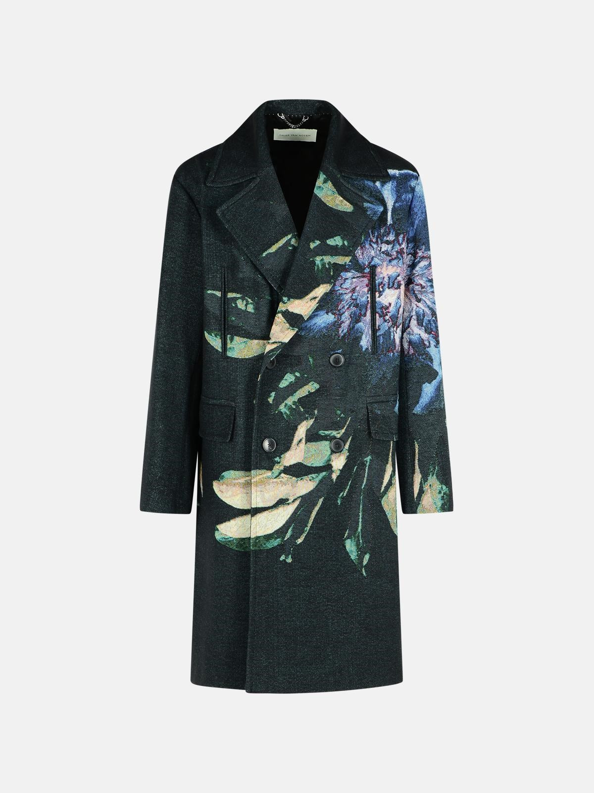 BLUE COTTON BLEND COAT - 1