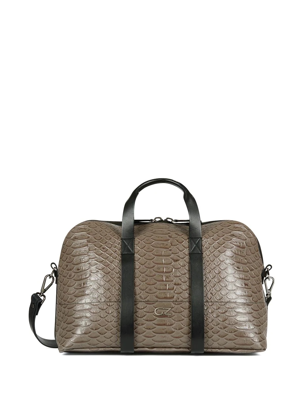 snakeskin-effect zipped holdall bag - 1