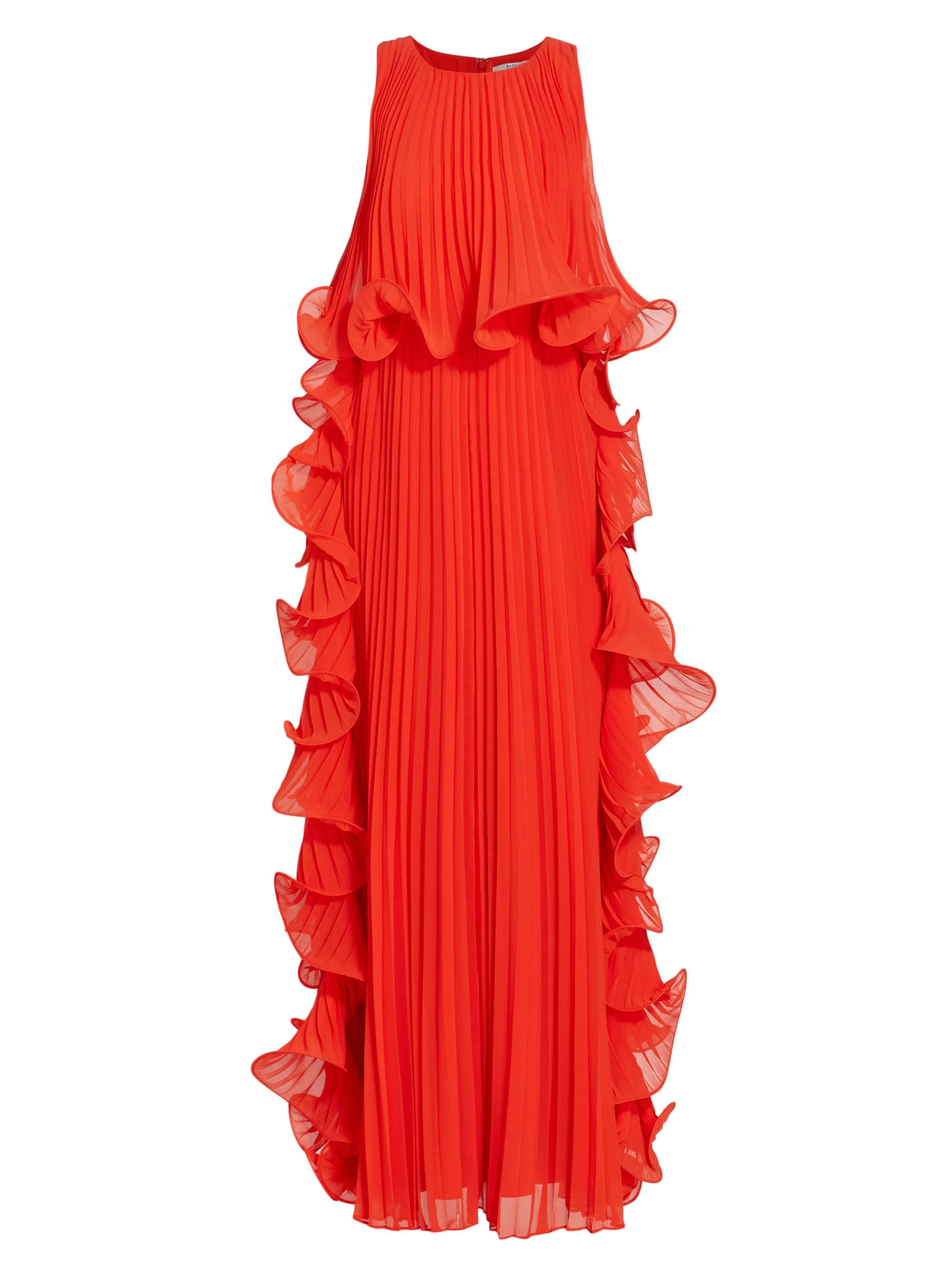 Women's Pleated Octopus-Trimmed Gown - Persimmon - 1